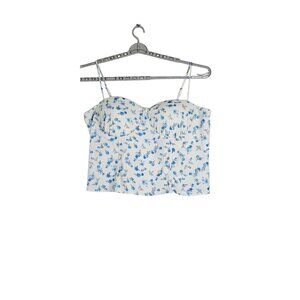 Fashion Nova 4 Ever Floral Corset Top Size 3XL Off-White Blue New With Tags